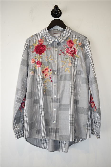 Gray Check Johnny Was Button Shirt, size L