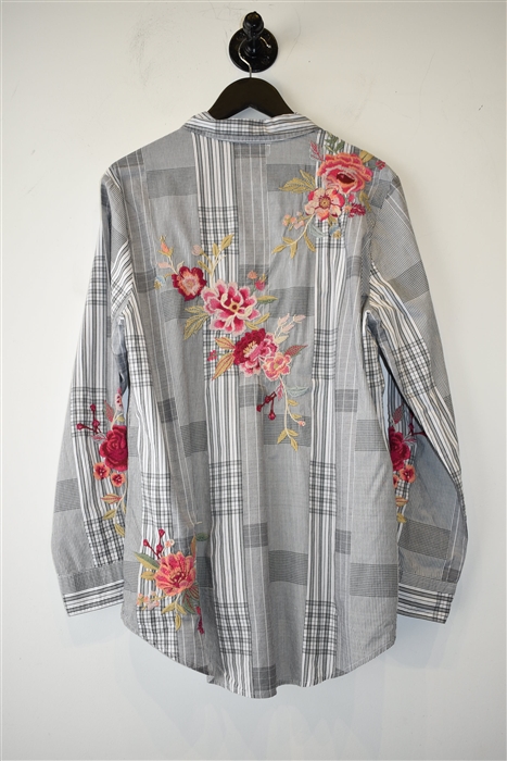 Gray Check Johnny Was Button Shirt, size L