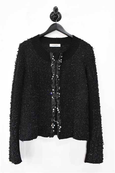 Flecked Black Valentino Cardigan, size XL