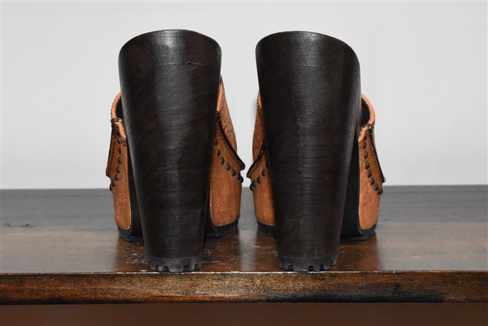 Oak Miu Miu Mules, size 9