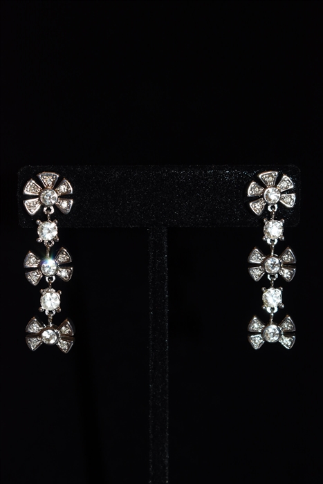 Rhodium Nina Ricci - Vintage Earrings, size O/S