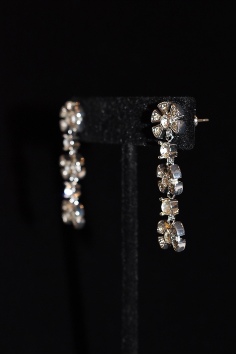 Rhodium Nina Ricci - Vintage Earrings, size O/S