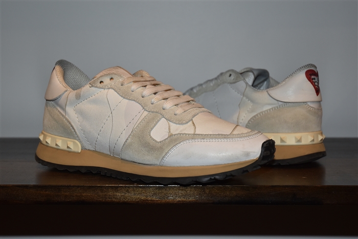White Camo Valentino Sneaker, size 7.5