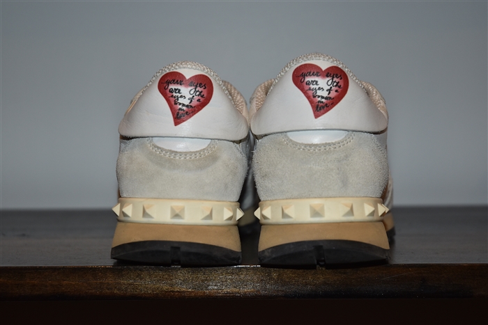 White Camo Valentino Sneaker, size 7.5