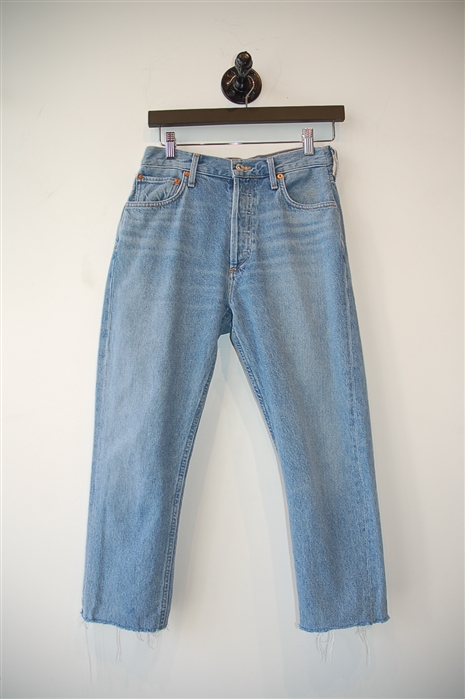 Light Denim Agolde Cropped Jean, size 27