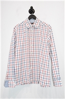 White Check Canali Button Shirt, size L