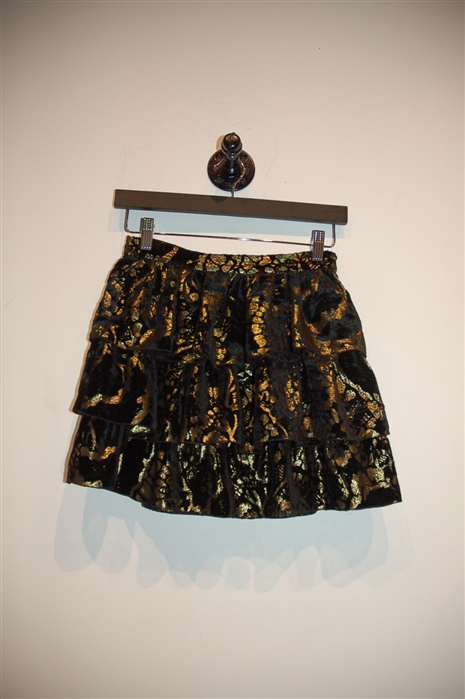 Black & Gold Alice + Olivia Mini Skirt, size XS