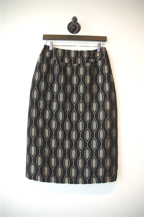 Black & Silver Comrags Straight Skirt, size S