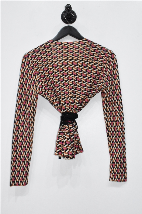 Geometric Diane von Furstenberg Wrap Top, size S