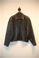 Black Leather No Label - Vintage Leather Jacket, size L