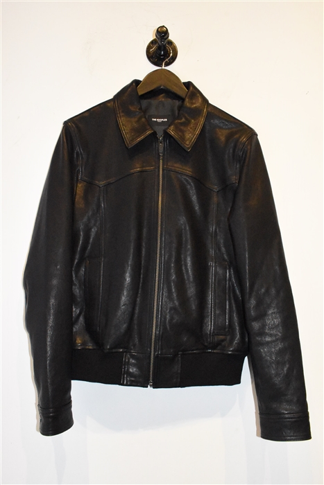 Black Leather The Kooples Leather Jacket, size S