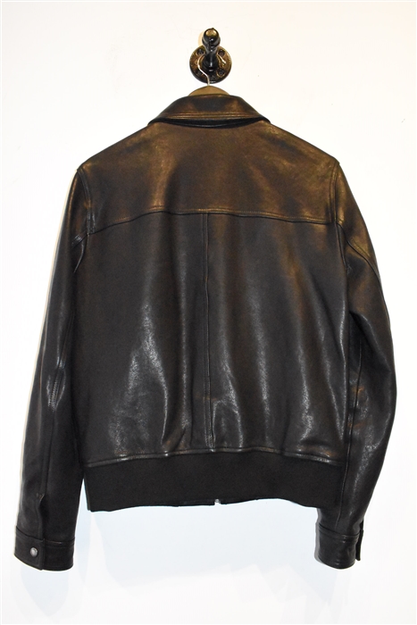Black Leather The Kooples Leather Jacket, size S