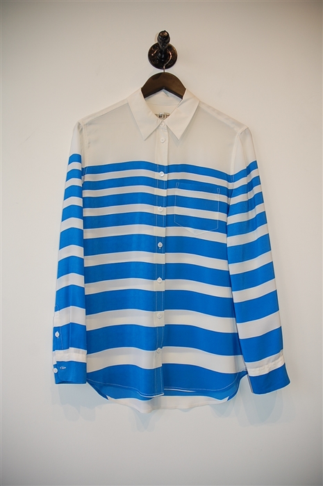 White & Blue Equipment Blouse, size S