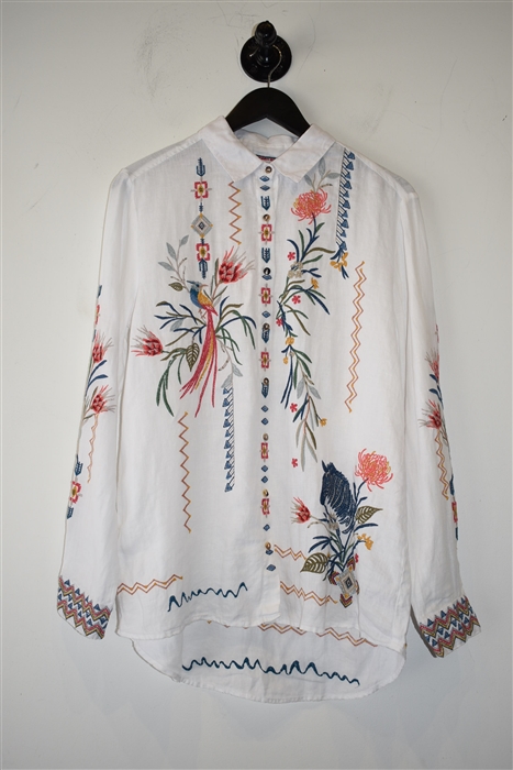 Bright White Johnny Was Button Shirt, size M