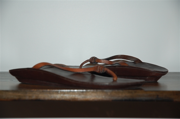 Dark Leather Saint Laurent Sandal, size 9.5