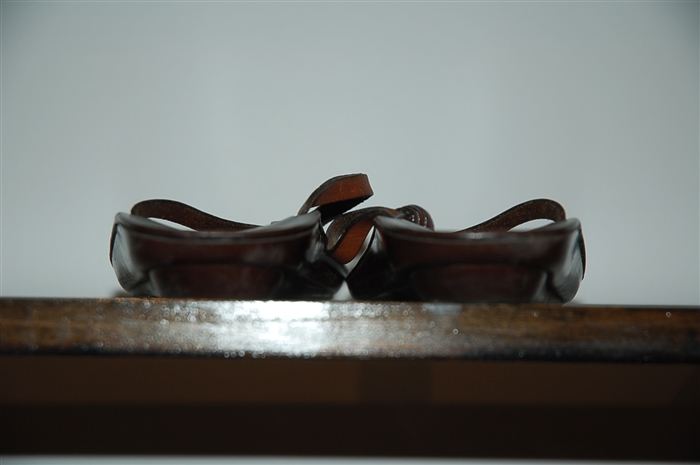 Dark Leather Saint Laurent Sandal, size 9.5