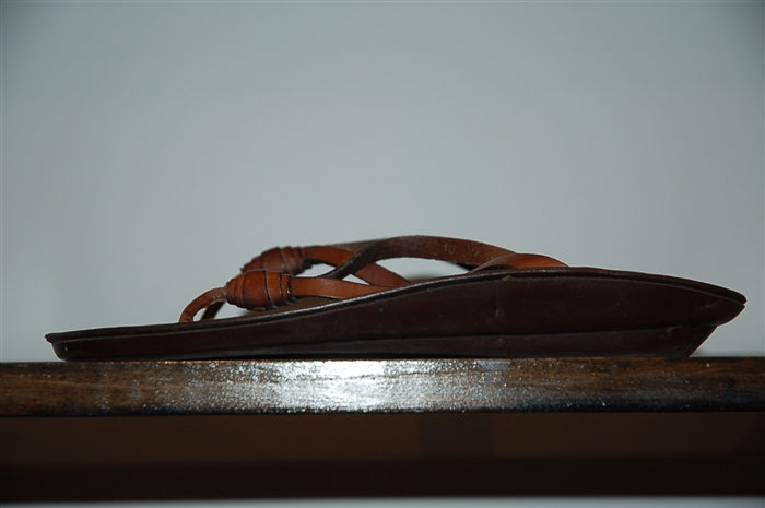 Dark Leather Saint Laurent Sandal, size 9.5