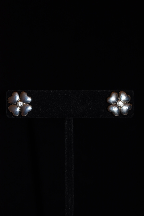 Rhodium Nina Ricci - Vintage Earrings, size O/S