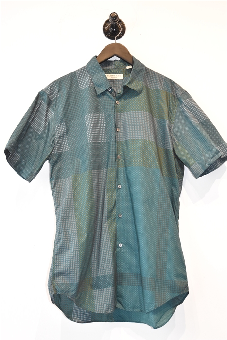 Geometric Burberry Short-Sleeved Shirt, size L