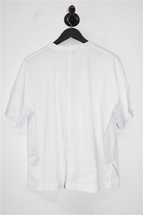 Bright White Vince Short-Sleeved Top, size S