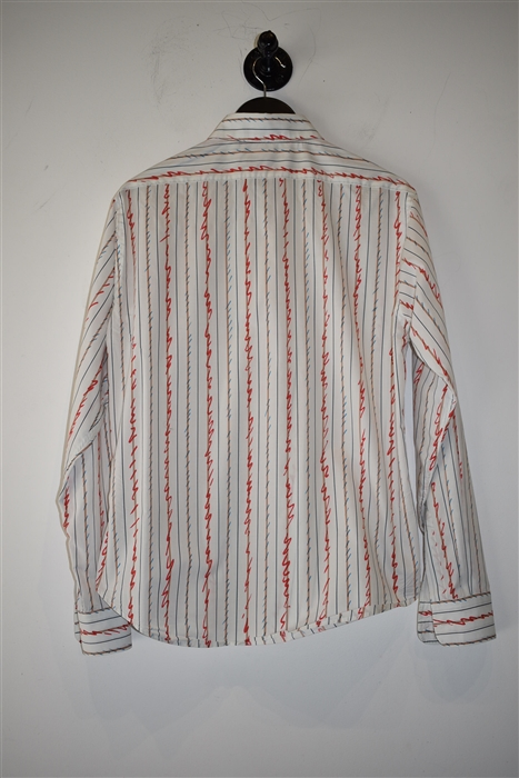 White Stripe Burberry Button Shirt, size M