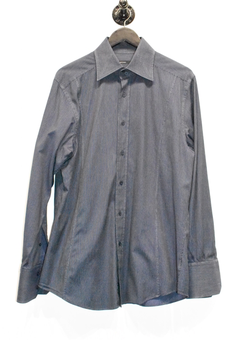 Navy Stripe Gucci Button Shirt, size XL