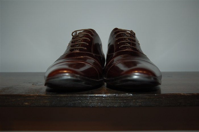 Dark Cherry Prada Oxford, size 10