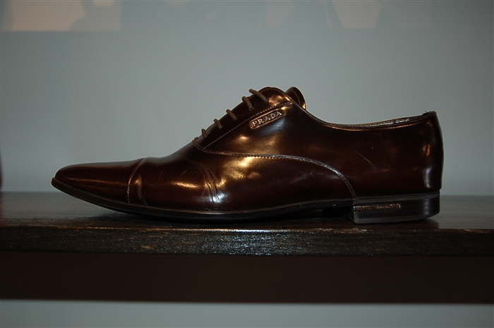 Dark Cherry Prada Oxford, size 10