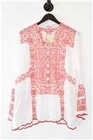 White & Red Johnny Was Tunic, size L