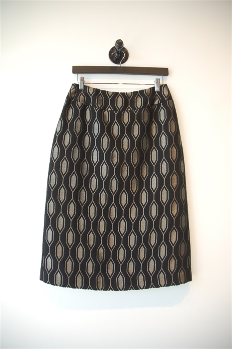 Black & Silver Comrags Straight Skirt, size M