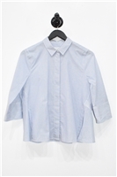Blue Stripe Equipment Button Shirt, size S