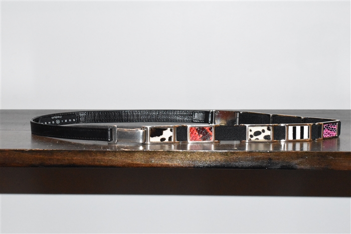 Black Leather Suzi Roher Belt, size M