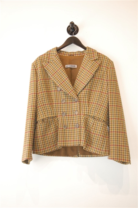 Beige Check Jil Sander Jacket, size M