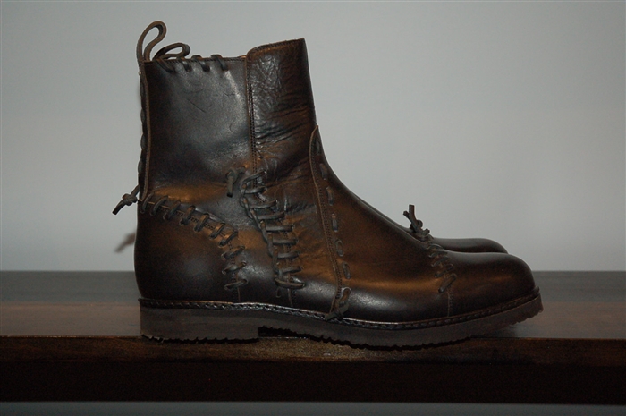 Black Leather Maison Margiela Boots, size 11