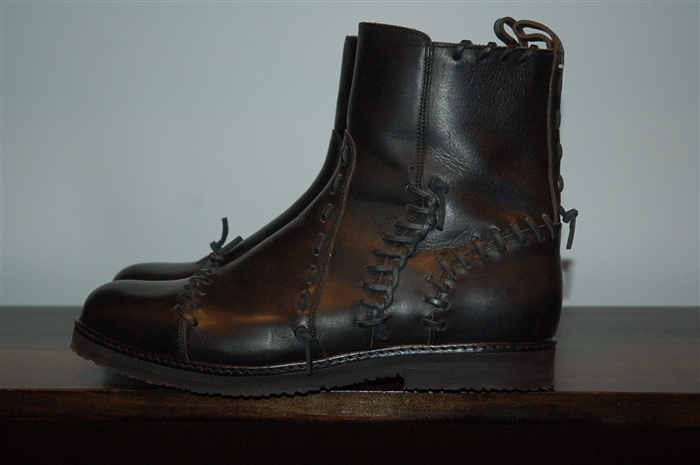 Black Leather Maison Margiela Boots, size 11