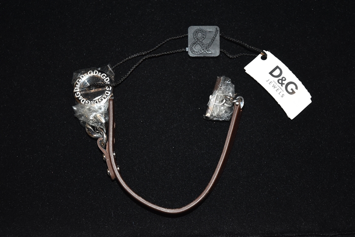 Dark Leather D&G - Dolce & Gabbana Bracelet, size O/S