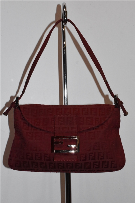 Dark Red Fendi Shoulder Bag, size S