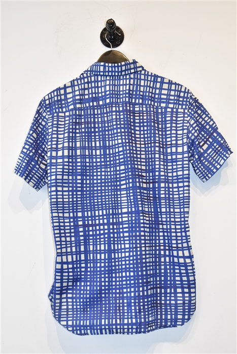Blue Check Burberry Short-Sleeved Shirt, size L