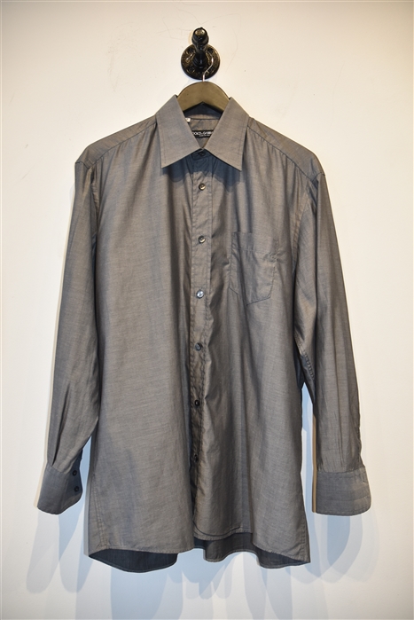 Dark Silver Dolce & Gabbana Button Shirt, size L