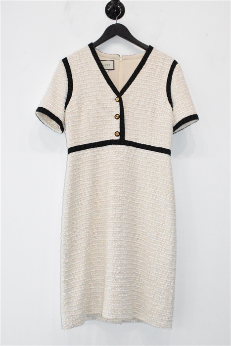 Cream Gucci Midi Dress, size 8