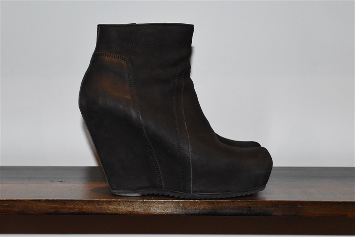 Black Leather Rick Owens Booties, size 8