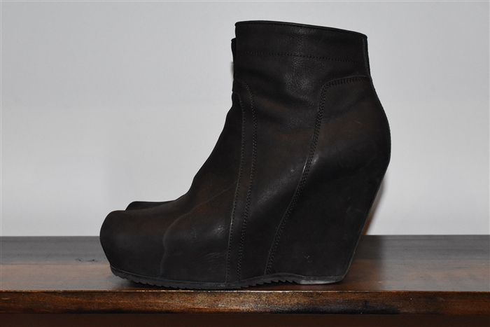Black Leather Rick Owens Booties, size 8