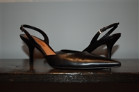 Black Leather Jil Sander Sling-Back, size 6.5