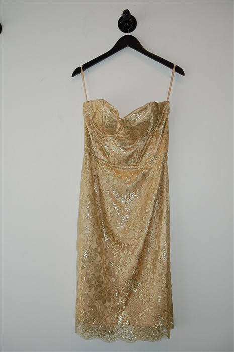 Gold Milly Cocktail Dress, size 10