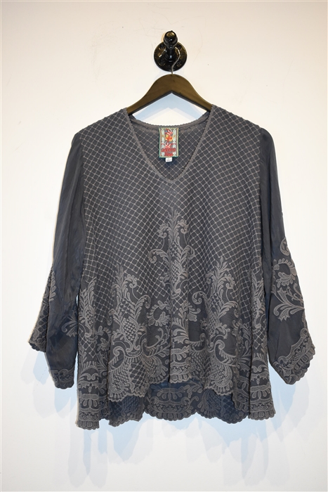 Slate Blue Johnny Was Blouse, size S