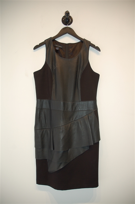Basic Black Pink Tartan Sheath Dress, size M