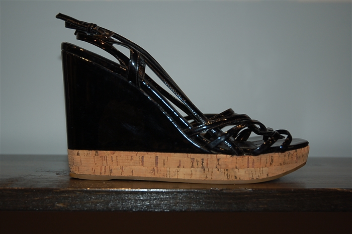 Black Patent Prada Wedge, size 9.5