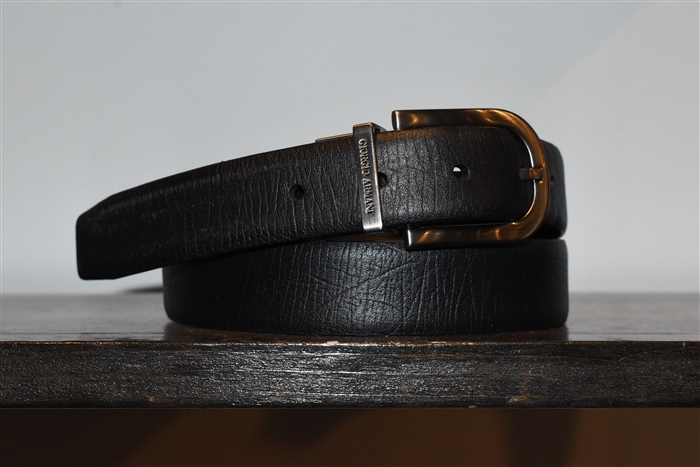 Black Leather Giorgio Armani Belt, size L