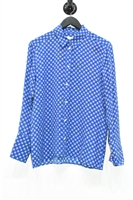 Geometric Sandro Silk Shirt, size M