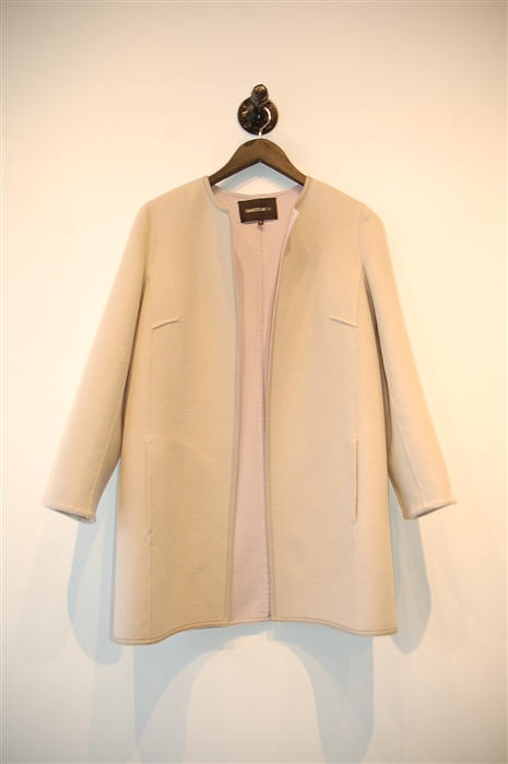 Palest Beige Lafayette 148 Car Coat, size 10